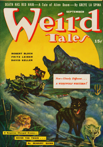 Weird Tales cover, September 1942, by A. R. Tilburne