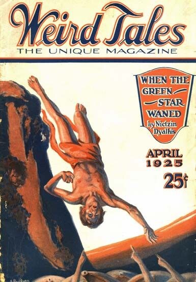 Weird Tales cover, April 1925, by Andrew Brosnatch