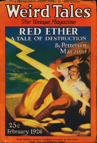 Weird Tales cover, February 1926, by C. Barker Petrie, Jr.