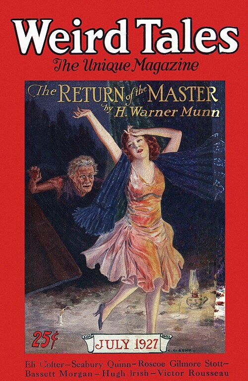 Weird Tales cover, July 1927, by C. C. Senf