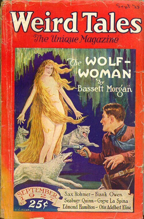 Weird Tales cover, September 1927, by C. C. Senf
