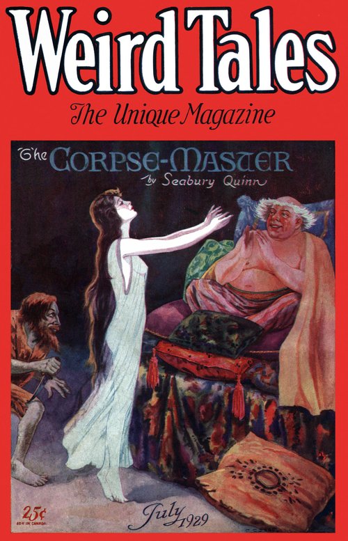 First published in Weird Tales, July 1929 (vol. 14, no. 1). Issue cover by C. C. Senf.