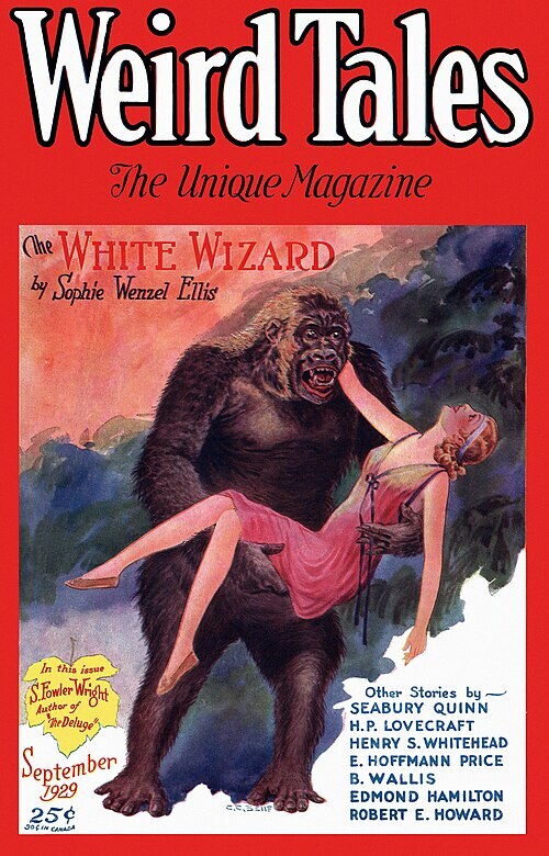 Weird Tales cover, September 1929, by C. C. Senf