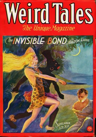 Weird Tales cover, September 1930, by C. C. Senf