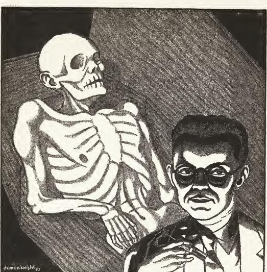 Interior for “Herbert West—Reanimator.” Weird Tales, November 1942. Art by Damon Knight.