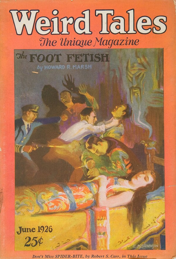 Weird Tales cover, June 1926, by E. M. Stevenson