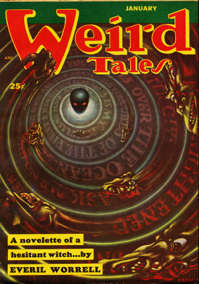 Weird Tales cover, January 1953, by Frank Kelly Freas