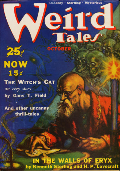 Weird Tales cover, October 1939, by Harold S. DeLay