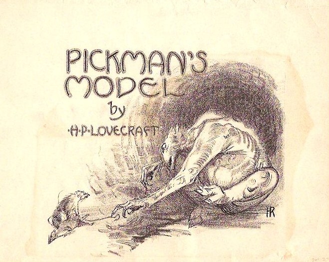 Interior for “Pickman’s Model.” Weird Tales, October 1927. Art by Hugh Rankin.