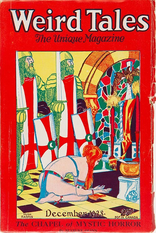 First published in Weird Tales, December 1928 (vol. 12, no. 6). Issue cover by Hugh Rankin.