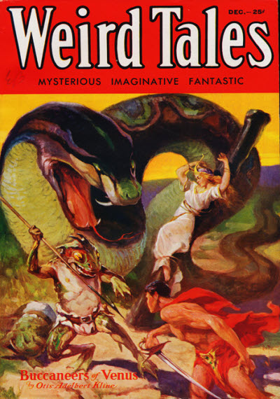 Weird Tales cover, December 1932, by J. Allen St. John