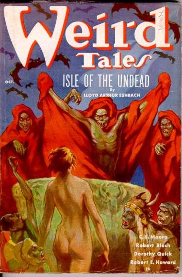 Weird Tales cover, October 1936, by J. Allen St. John