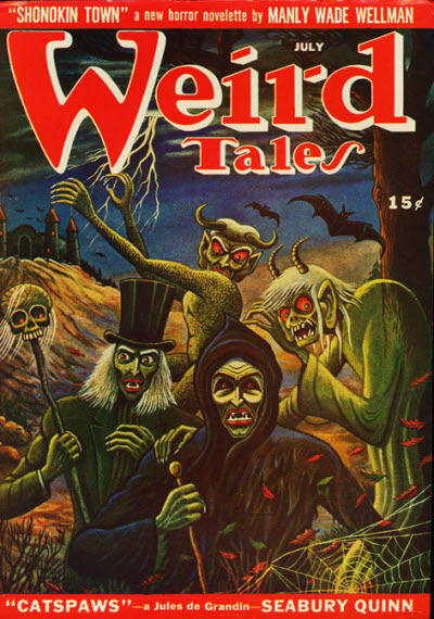 Weird Tales cover, July 1946, by Matt Fox
