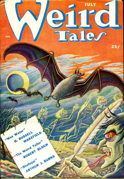 Weird Tales cover, July 1950, by Matt Fox