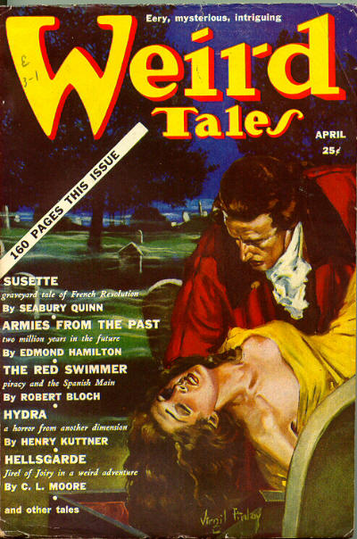 Weird Tales cover, April 1939, by Virgil Finlay