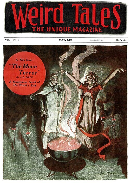 Weird Tales cover, May 1923, by William F. Heitman